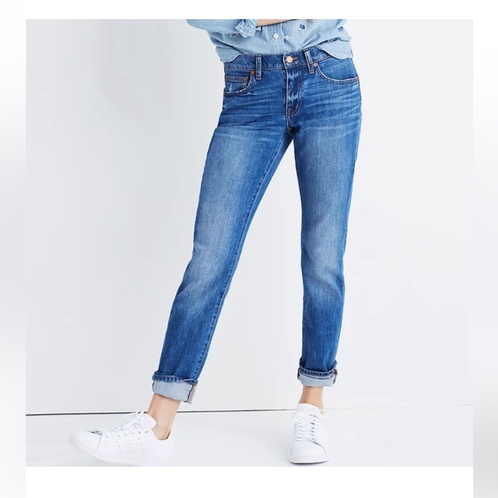 Madewell Slim Cotton Boyjean in Distressed Walton Wash, 25